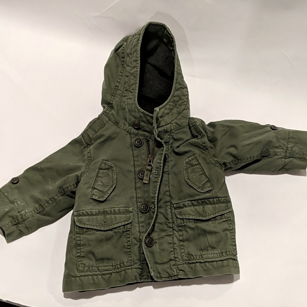 Old Navy baby boy Olive Green Jacket with a fleece lining